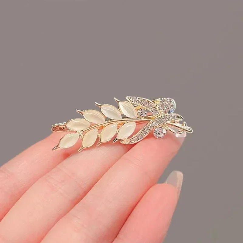 Exquisite Perle Strass Weizen Haar Clip Temperament frauen Seite Pony Clip Mode Haarnadeln Koreanischen Stil Haar Zubehör – Detail 2