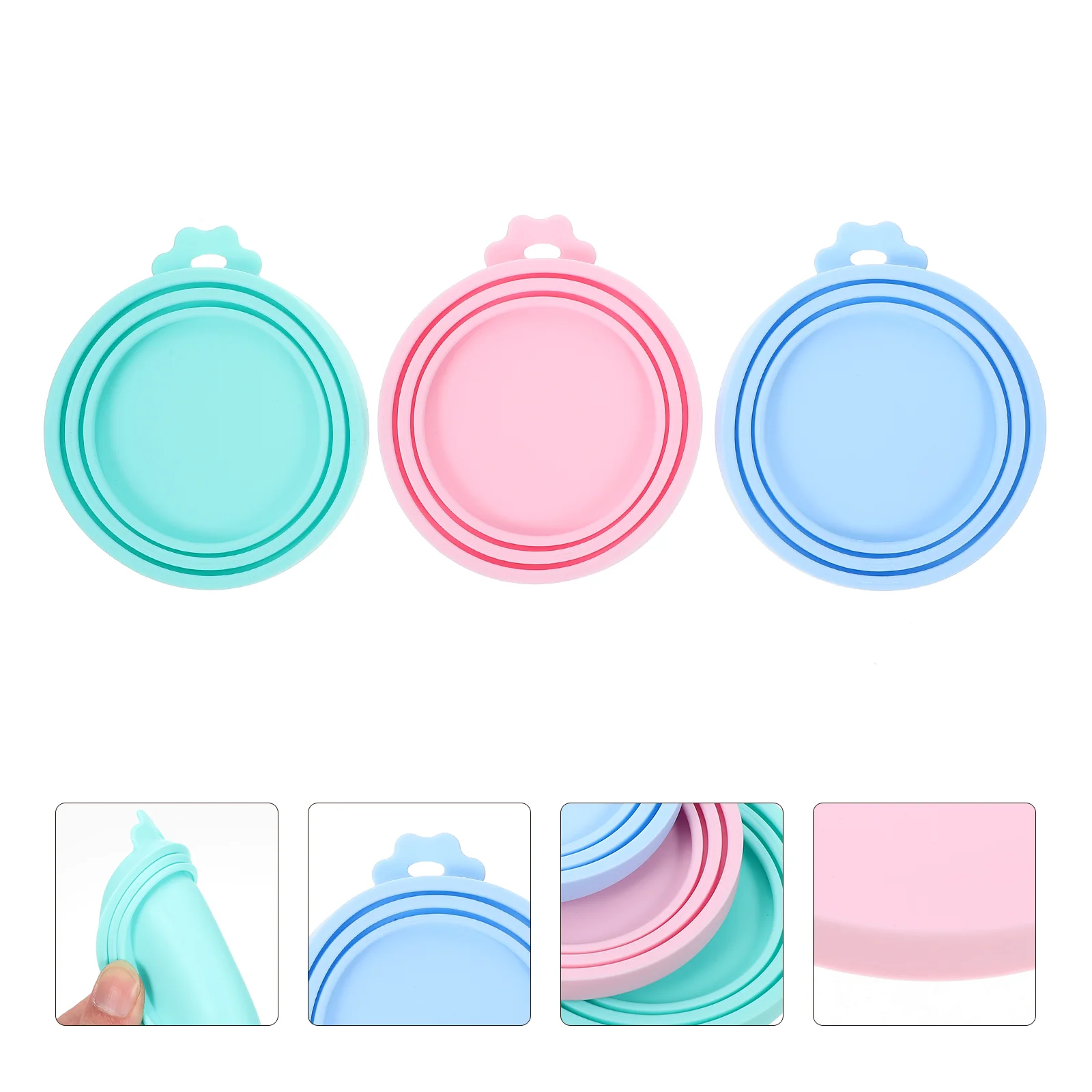 3 Pcs Silicone Can Covers Pet Can Lids Sealed Flexible Cat Food Covers Dog Supplies Fresh Keeping Can Lids For Bowls Storage 5