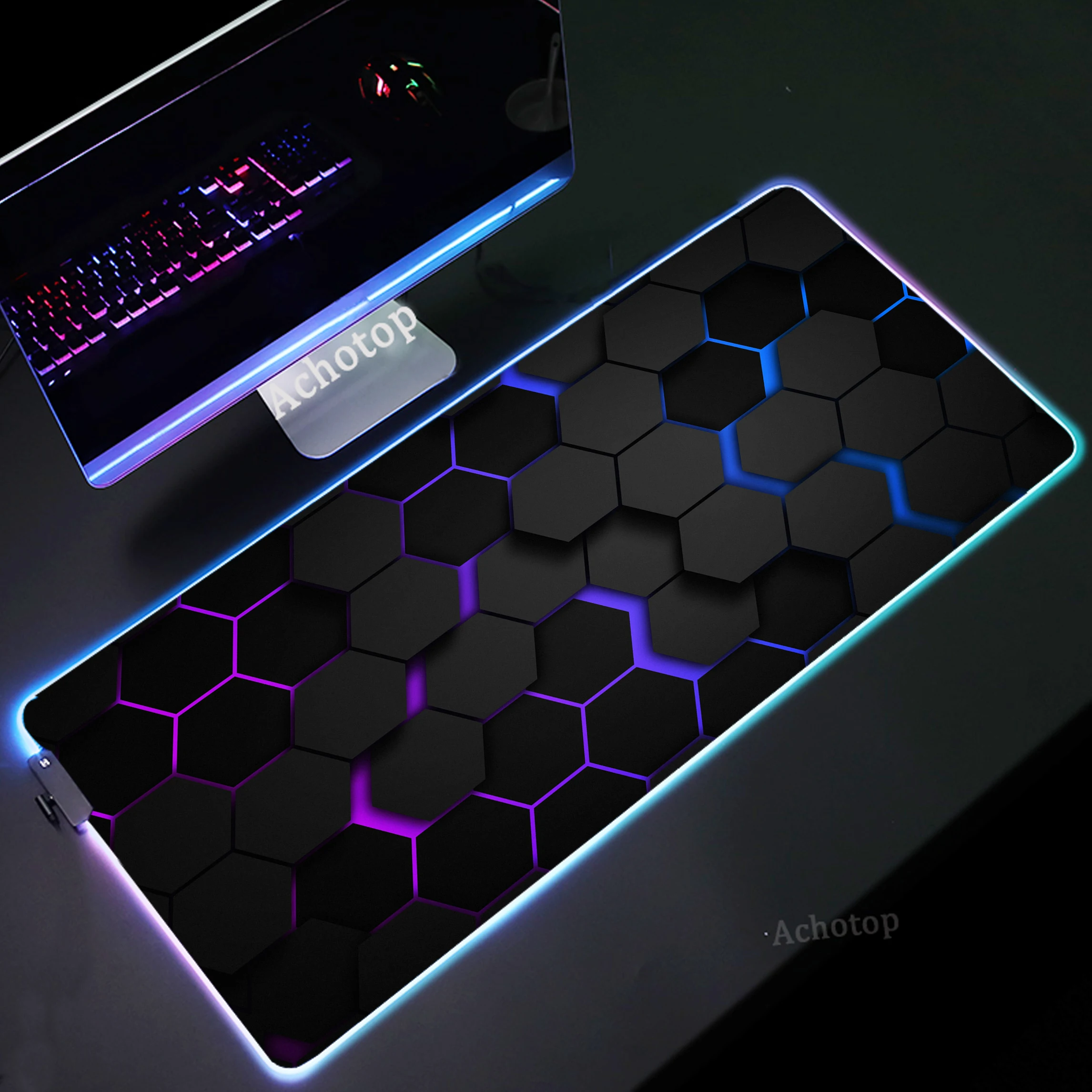 

Geometric RGB Mouse Pad XXL 90x40cm Game Mousepad Gamer Luminous Mousemat Large Pc Gaming Carpet LED Backlight Mouse Mat Deskmat