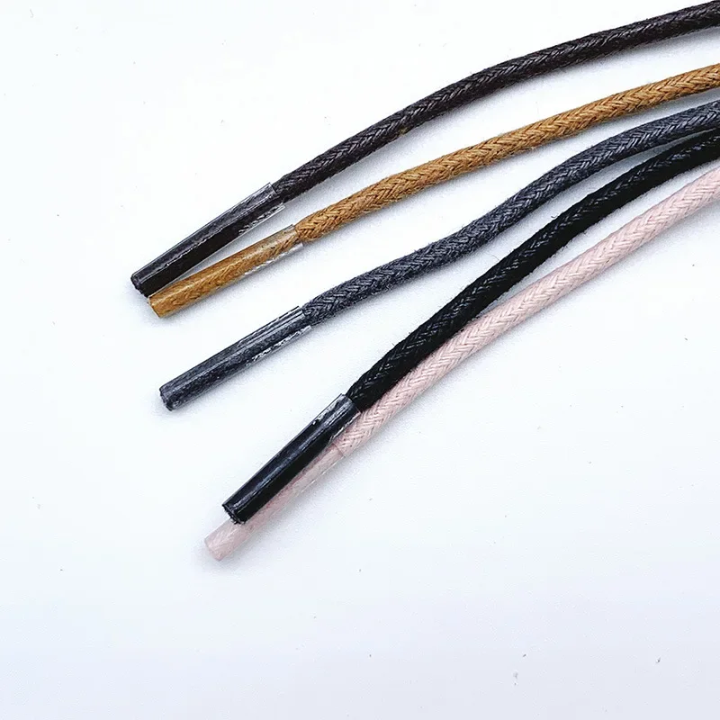 Durable Waterproof Waxed Cotton Round Shoelaces