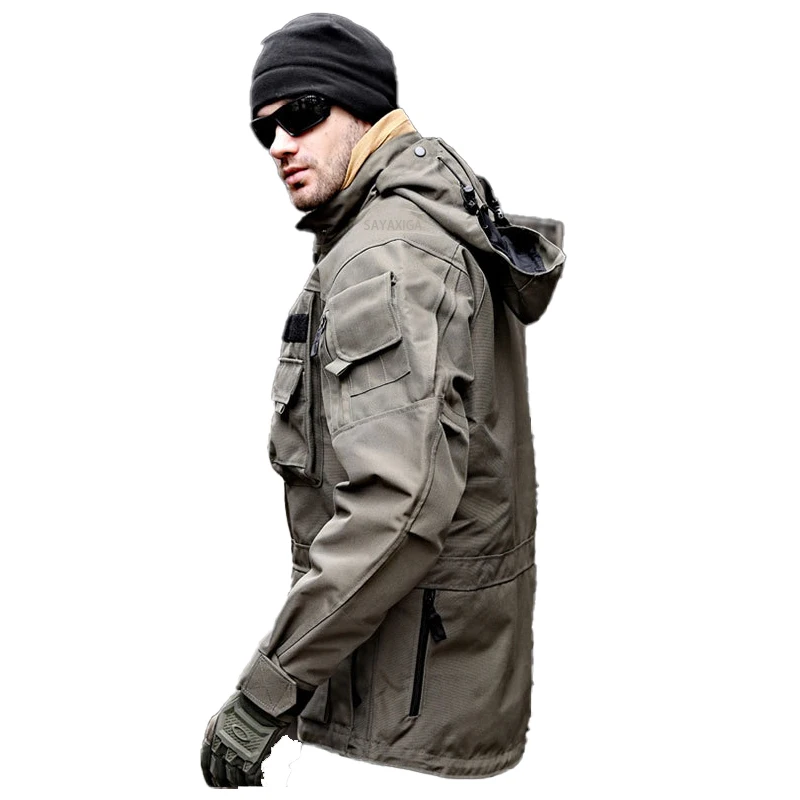 Waterproof Tactical Jacket Men Spring Autumn Multi-pocket