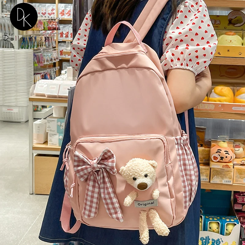 

Japanese Kawaii Girl School Backpack Cute Bear Doll Backpack Women Large Capacity Waterproof Bags Travel Laptop Backpack