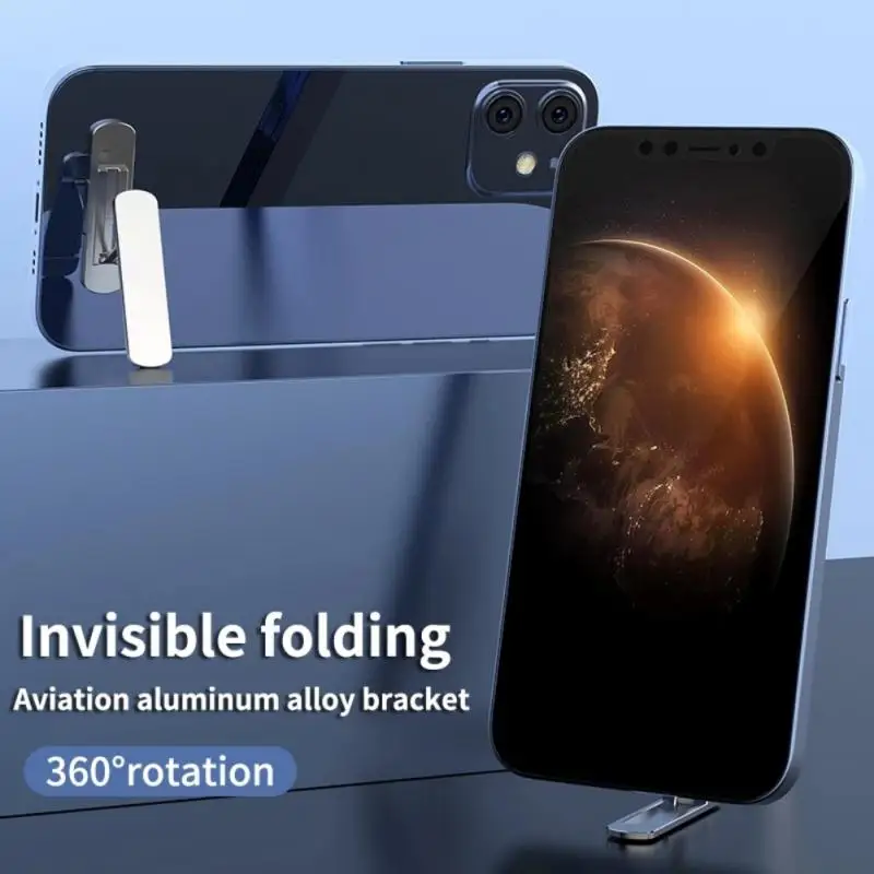 Mini Mobile Phone Stand Invisible Portable Foldable Aluminum Alloy Desktop Mount Material Holder 360° Rotating_voghion.com
