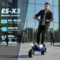 Trottinette électrique puissante SUNNIGOO X3, moteur haute puissance 1800W, batterie grande capacité 60V 28.6Ah, double mode de conduite, vitesse maximale 65KM/H, véhicule de trajet longue portée, pneus tout-terrain 11 pouces, trottinette électrique adulte pour la conduite en extérieur. 2