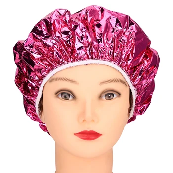 Women's Elastic Shower Cap Heat Insulation Aluminum Foil Bathing Hat Hair Perm Tool for Barber Shop 1