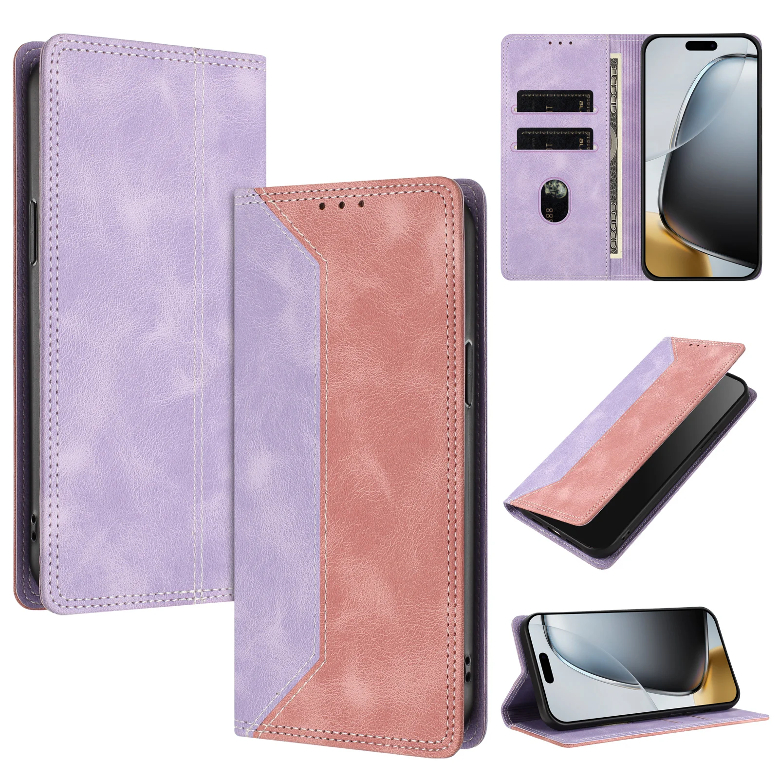 Luxury Solid Color Leather Magnetic Phone Case Cover - Enhanced Protection