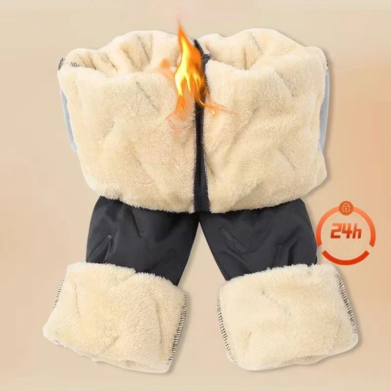 Animal Game Winter Women Plush Thick Fleece Waterproof Sweatpant Windproof Casual Pants Warm Outerwear Lambswool Thermal