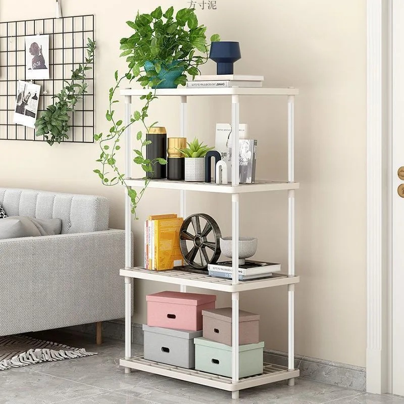 Four Layer Multi Functional Storage Rack Plastic Floor Standing Storage Rack