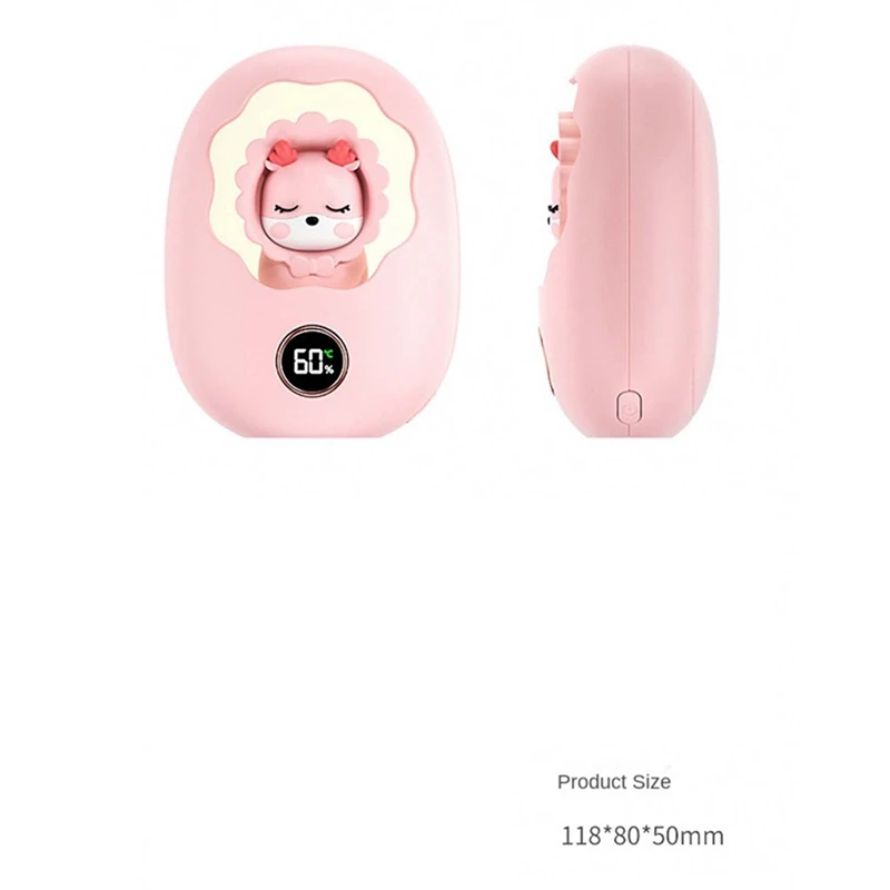 1Set Mini Hand Warmer Portable Hand Warmer USB Rechargeable Pocket Winter Little Rabbits White