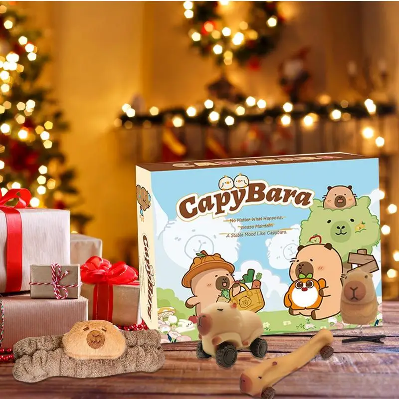 Capybara Holiday Calendar Advent Christmas Countdown Calendar 24 Days Christmas Countdown Toys Keychain Christmas Countdown Calendar Christmas Advent Calendar