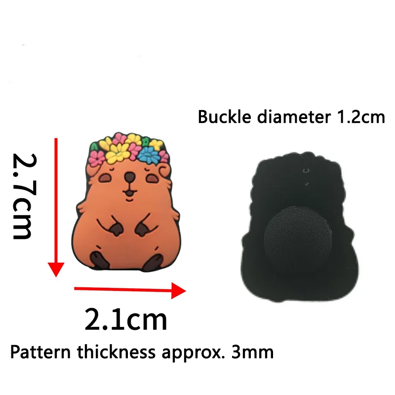 10/30/50/100Pcs Cute Capybara Shoe Charms Funny Animal Relax Cartoon Decor for Clogs Sandals Shoe Buckle Accessories Party Gifts