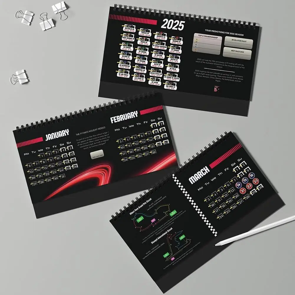 F1 Calendar desk calendar wall calendar paper wall calendar habit tracker calendar