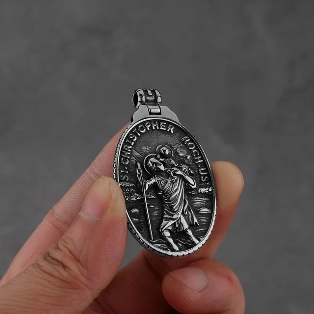 Children's 9ct White Gold 10mm round St Christopher Pendant - Handmade  Jewellery from British Jewellery Workshops