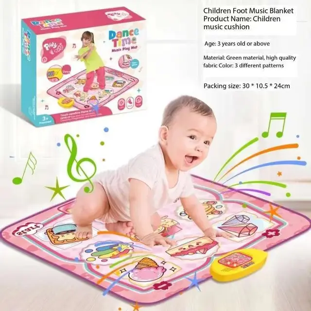 Children's Dance Mat Educational Sports Toys For Kids Anti-Slip And Kids-Friendly Material LED Lights Adjustable Volume Multiple 4