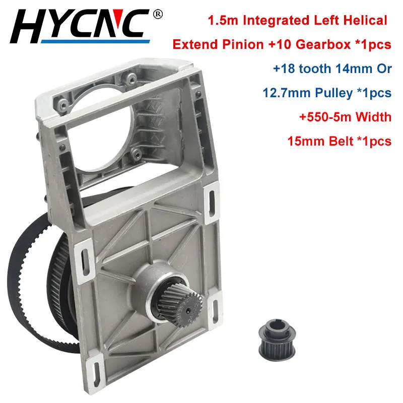 1.5m Module Standard +10mm Pinion Cnc Router Ration 5:1 Gearbox Left Helical Belt Reducer For 86*86 Stepper Motor Cast Aluminum