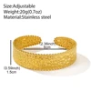 Stainless Steel Bracelet European and American classic delicate embossed pattern open-end bracelet Women's Jewelry Daily Match 5