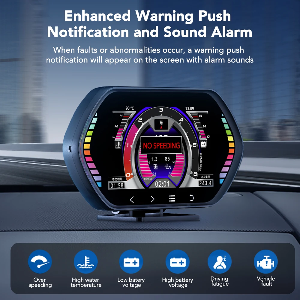 ڵ   ÷ OBD2 GPS  ý HUD 4.5 ġ LCD  ӵ , ð  ġ ư  