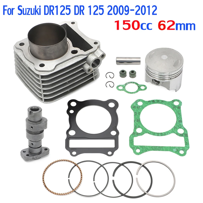 

150cc 62mm STD Big Bore Motorcycle Cylinder Piston Gasket Rebuild with Camshaft for Suzuki DR125 DR 125 2009-2012 Upgrade