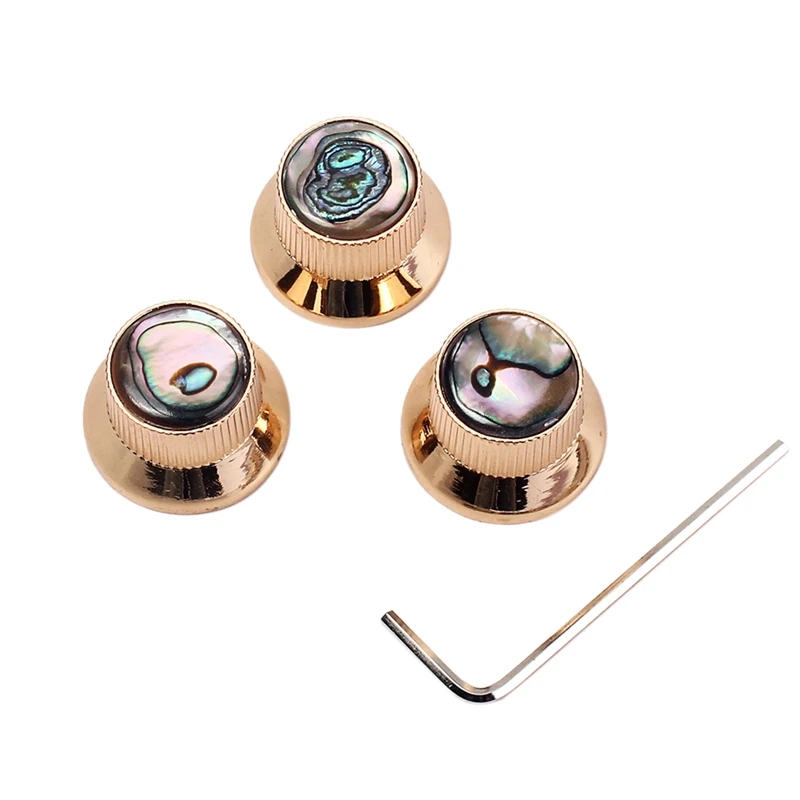 Guitar Knobs Abalone Top Speed Control Knobs 6Mm Shaft Pots Volumn Tone Knob Set Of 3Pcs