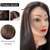 Tête de mannequin femme professionnelle de 26 pouces avec cheveux pour tresser, coiffage et pratique de conception, démonstration de coiffure 6