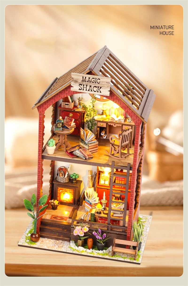 Magic Shack DIY Wooden Miniature Dollhouse Kit