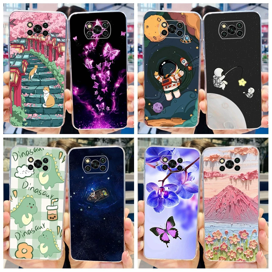 Чехол для Xiaomi Poco X3 Pro Pocox3 X 3 NFC, чехол с милым астронавтом, бампер с бабочкой, мягкий силиконовый защитный чехол для Poco X3 Capa