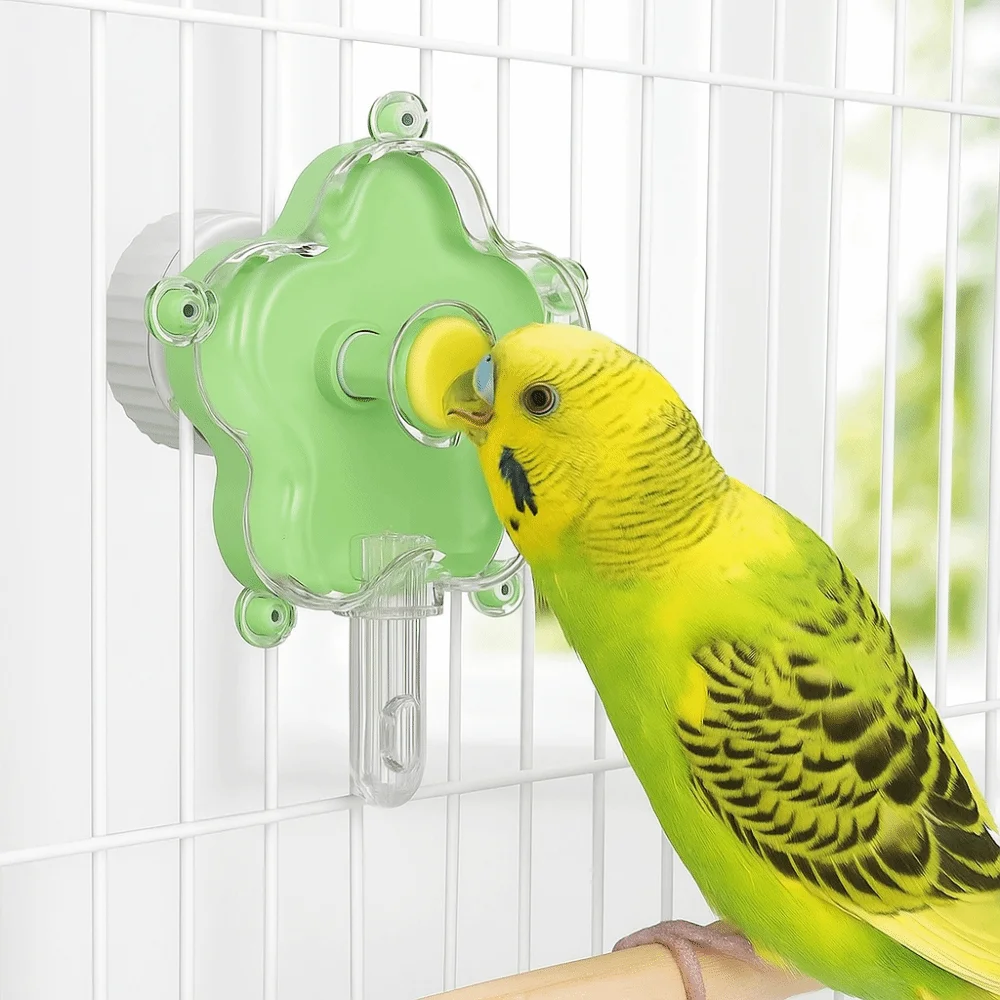 Creative Flowers Shape Rotating Bird Feeder Adjustable Plastic Bird Foraging Gnawing Function Parrot Foraging Activity