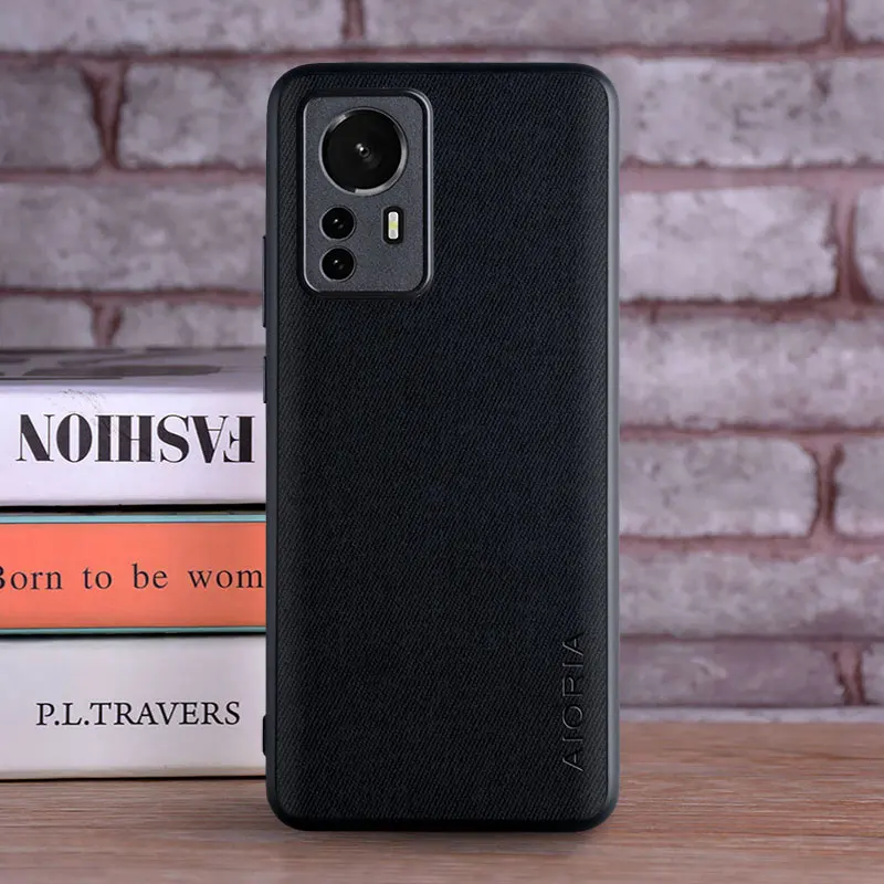 Luxury Textile Leather Case with Ultra-Soft TPU and Hard PC: Premium Camera Protection Design
