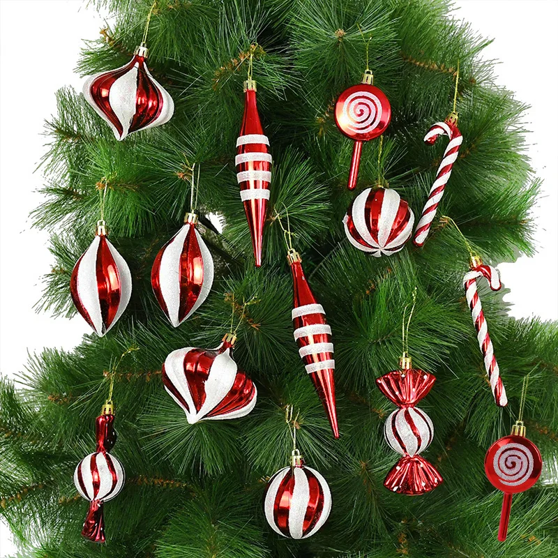 

14pcs/Box Christmas Tree Decorations Red White Christmas Lollipop Candy Canes Pendant Noel Gift Navidad New Year 2024 Home Decor