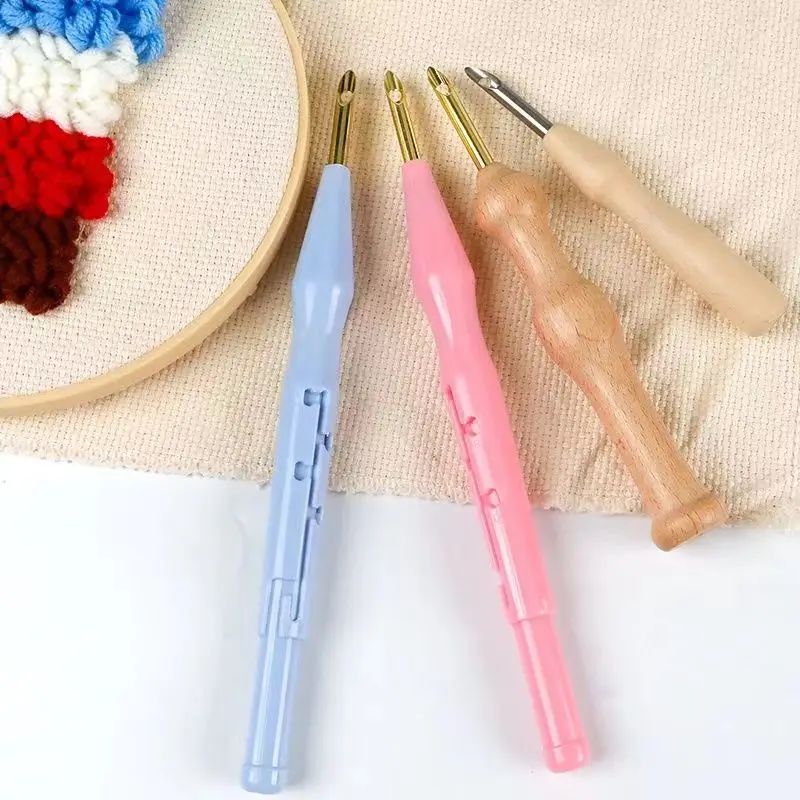Magic Needle For Embroidery Punch Needle Embroidery Poking Pen Cross Stitch  Threader DIY Craft Art Rug Yarn Sewing Crochet Tool - AliExpress