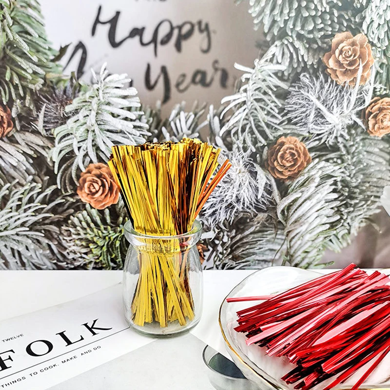 6/8/10 センチメートル 800 個メタリックツイストタイワイヤーシール