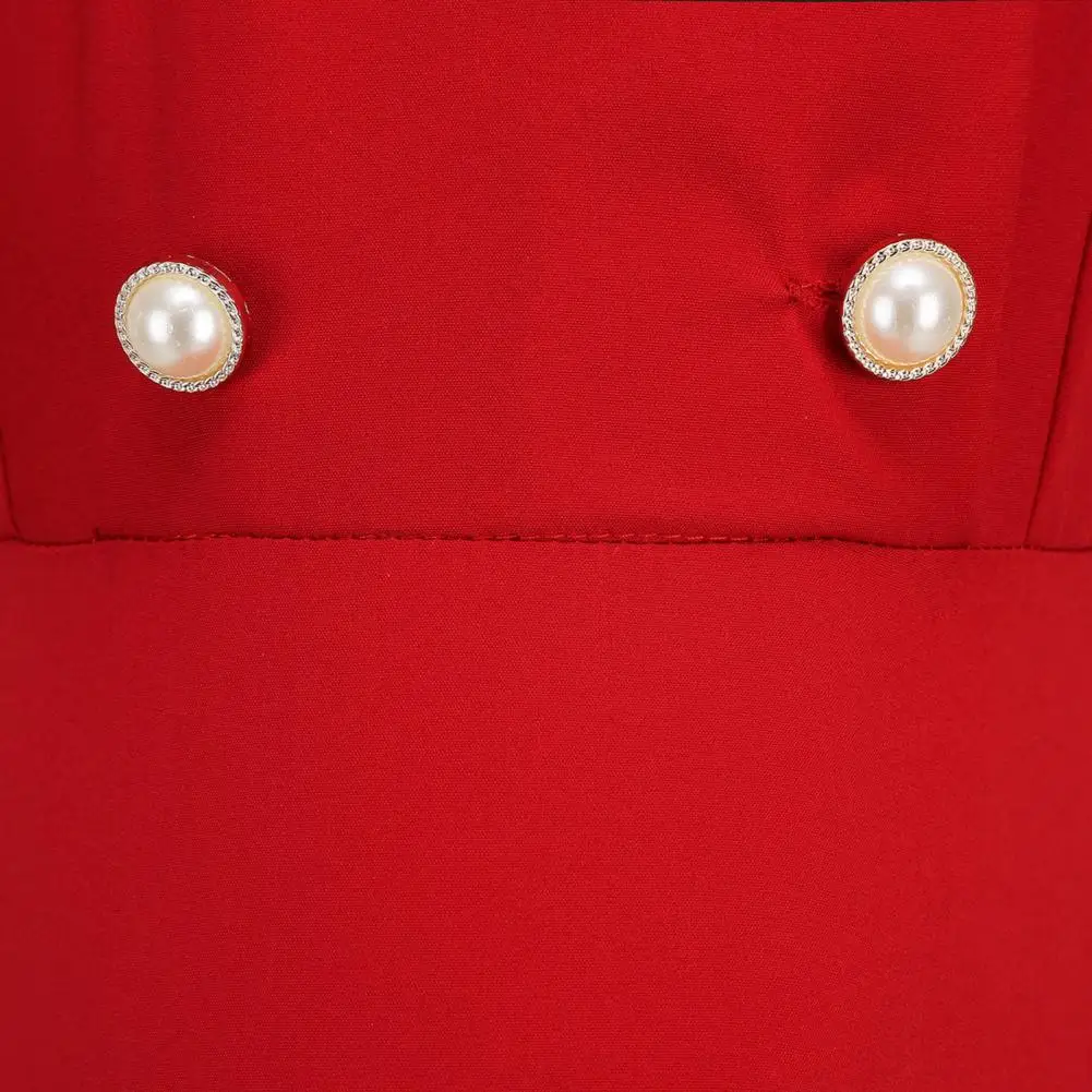 

Винтажное платье-миди с коротким рукавом, V-образным вырезом и пуговицами