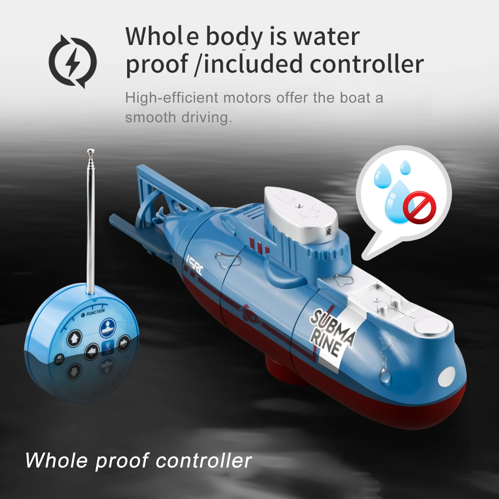 

Mini simulation Submarine remote control Speed Boat Waterproof Diving Toy Simulation Model Gift for Kids Child Children's Toys
