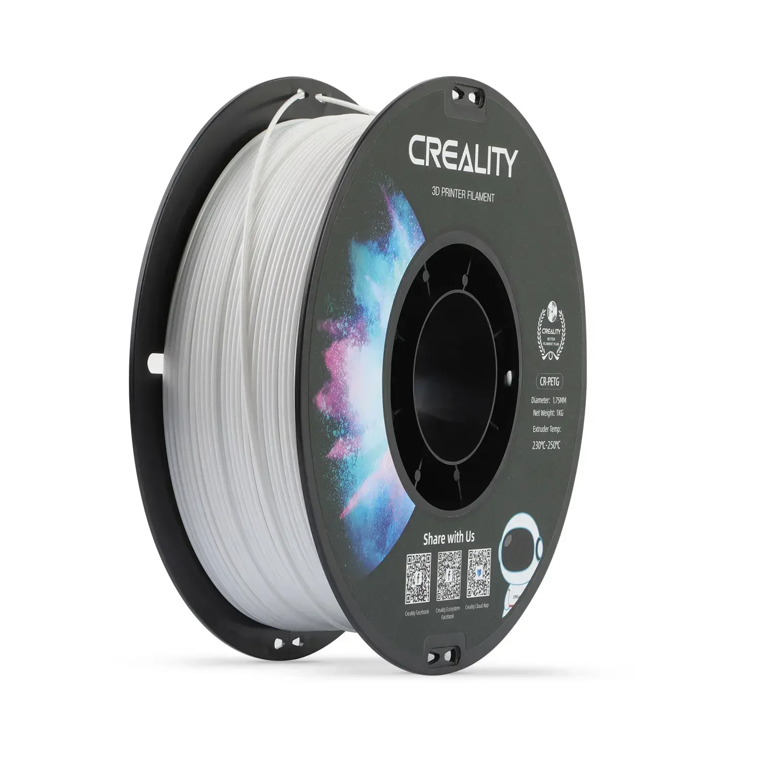 CREALITY 프린터 CR-PETG 필라멘트, 친환경 무취 무독성 우수 고온, 1kg, 1.75mm, 7 가지 색상 선택