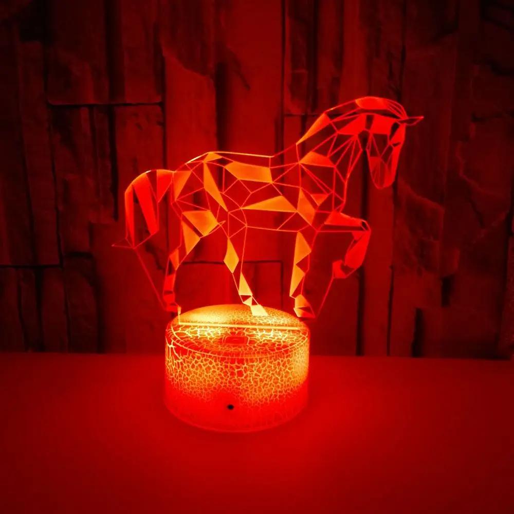 Nighdn 3D Horse Lamp LED Night Light for Kids Room Decor 7 Color Illusion Table Lamp Chid Nightlight Horse Gift for Girls Boys