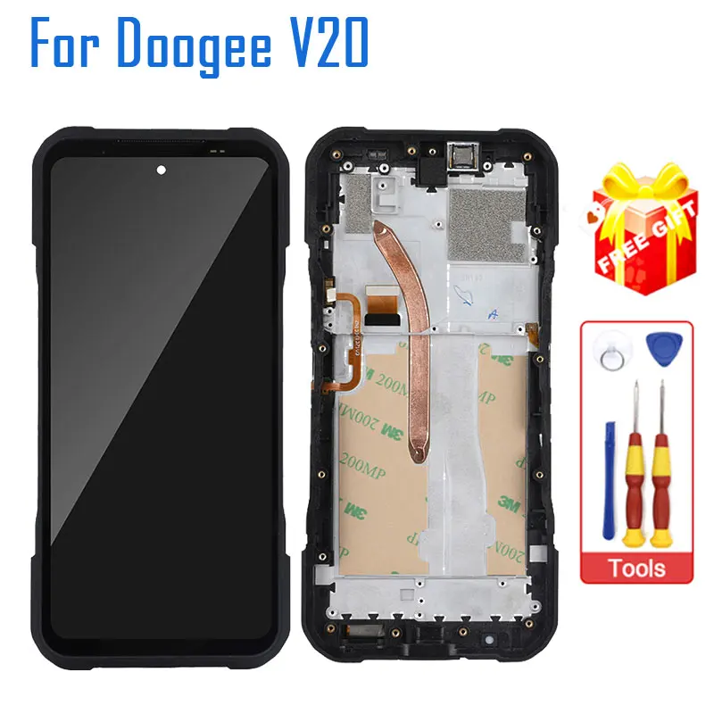 

Новый оригинальный ЖК-дисплей DOOGEE V20 2400*1080 + сенсорный экран с + сканер отпечатка пальца + модуль приемника для сотового телефона DOOGEE V20