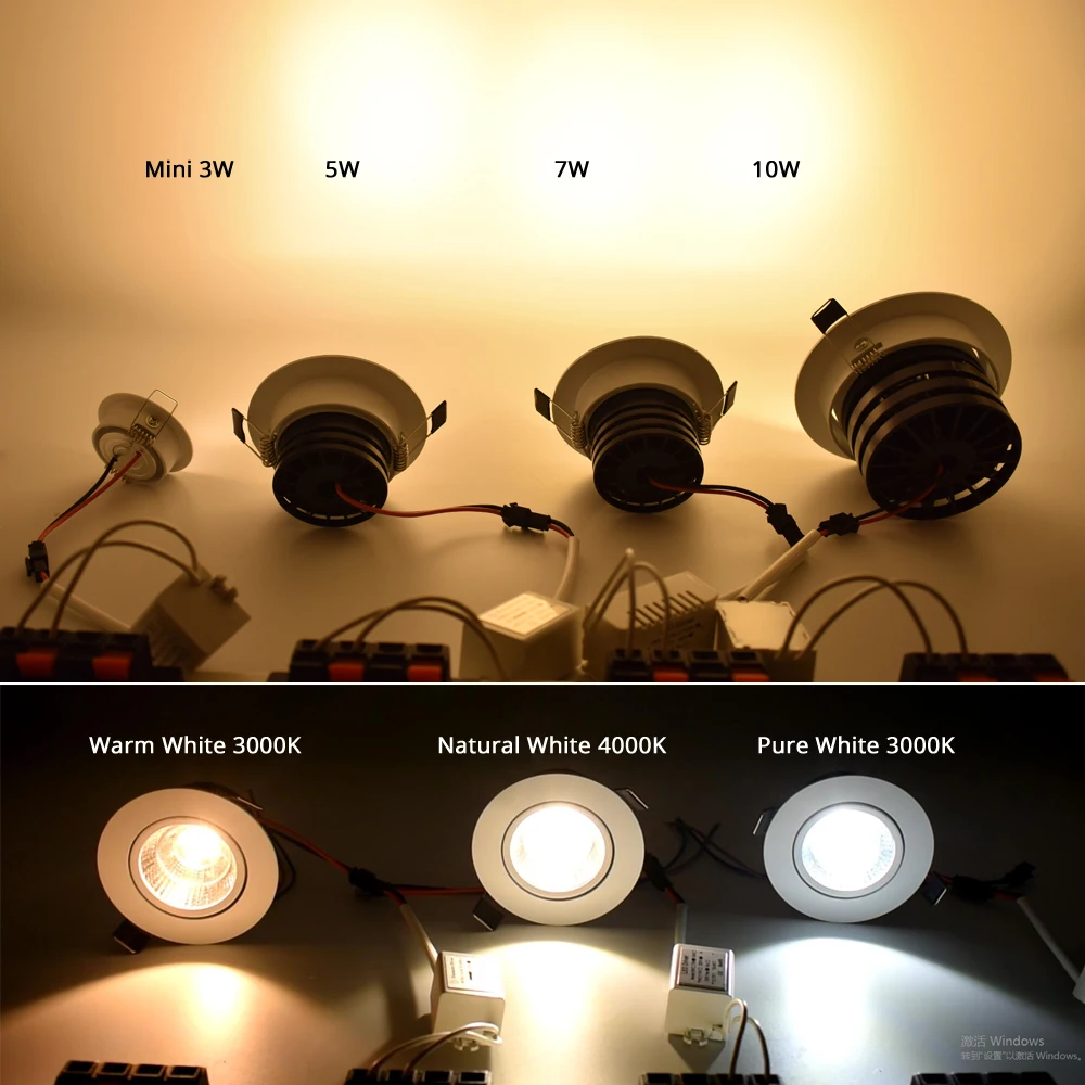 Led Projecteur Plafond Encastré Lampe Lumière Blanc Froid 5 W