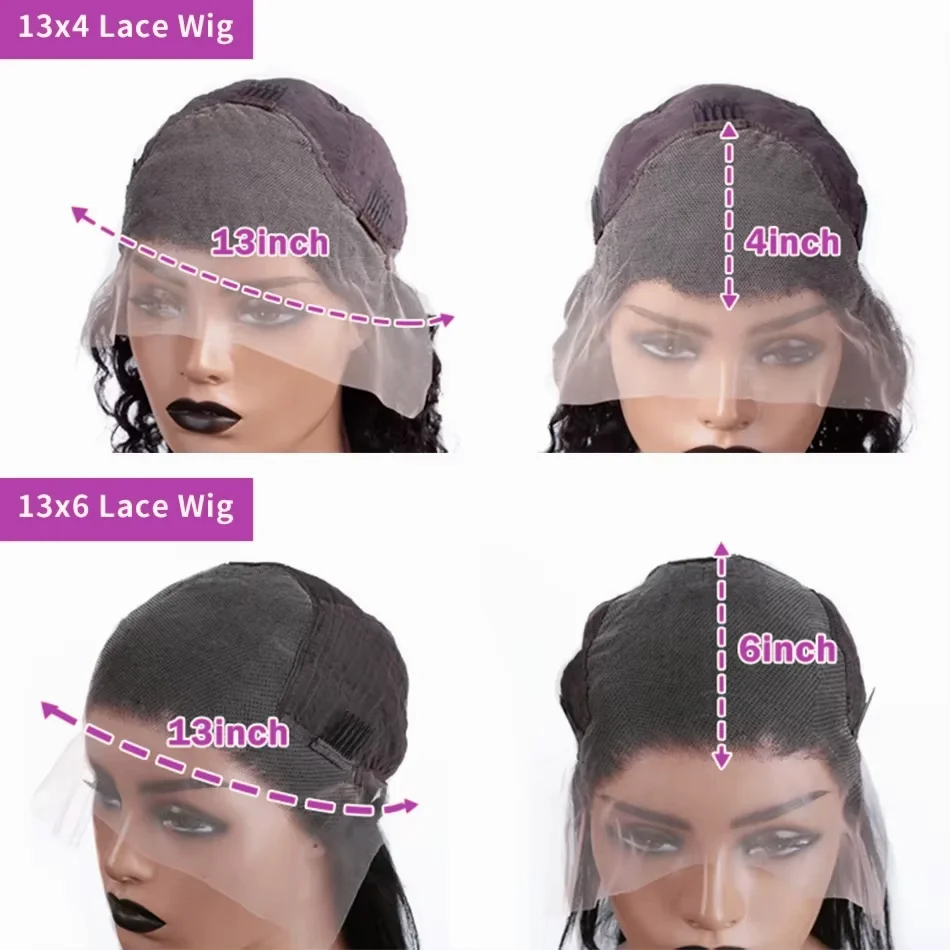 250% Density Straight HD Transparent 13x6 Wig Brazilian Lace Front 30 40 Inch 13x4 Human Hair Wigs Lace Front For Black Women