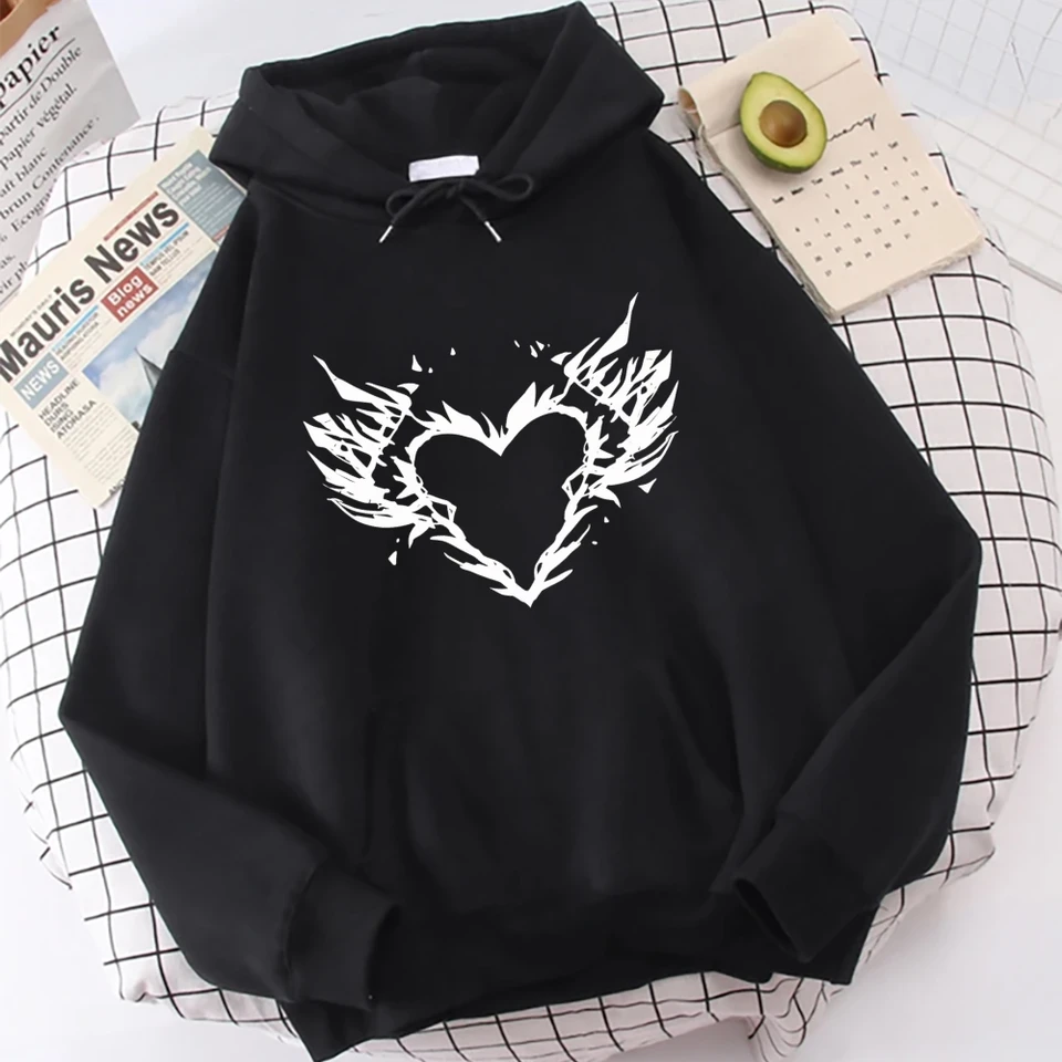 Winged Heart Edgy Love Hoodie for Women