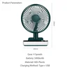 USB Rechargeable Oscillating Desk Fan 4 Speed Settings 5000mAh Mini Table Cooling Fan Adjustable Head Home Office Personal Fan 6