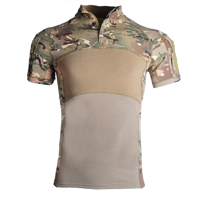 

Outdoor Men Combat Shirts Airsoft Tactical T Shirt Short Sleeve Military Camouflage Cotton Tee Shirts Paintball Hunting Clothing