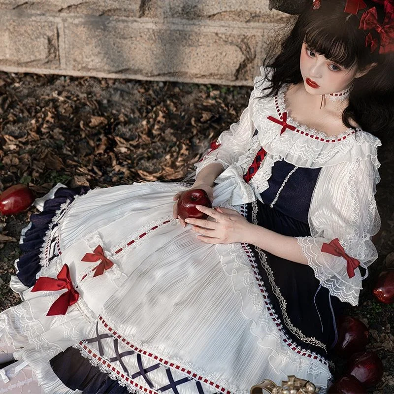 Lolita Dress Palace White Xueji Long Sleeve Dress Lovely Lolita Sweet Skirt