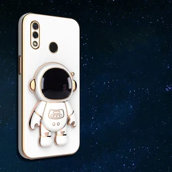 Astronaut Bracket Plating Soft Silicone Phone Holder Case for Honor 8X Max (WHITE)