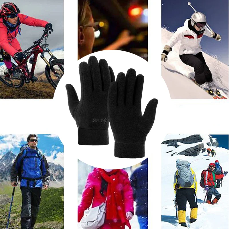 Cycling Gloves Motorcycle Gloves Winter Gloves Sport Gloves Sports Half Finger Gloves Mens Winter Gloves Women Outdoor Polar Fleece Thick Warm Cold Gloves Motorcycle Cycling Wrist Glove