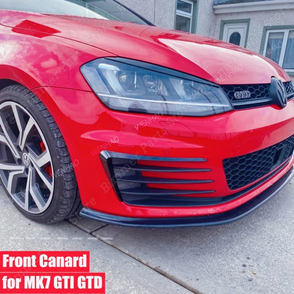 Front Bumper Fins Canards Splitter in Carbon Fiber - VW GOLF 7 GTI/GTD