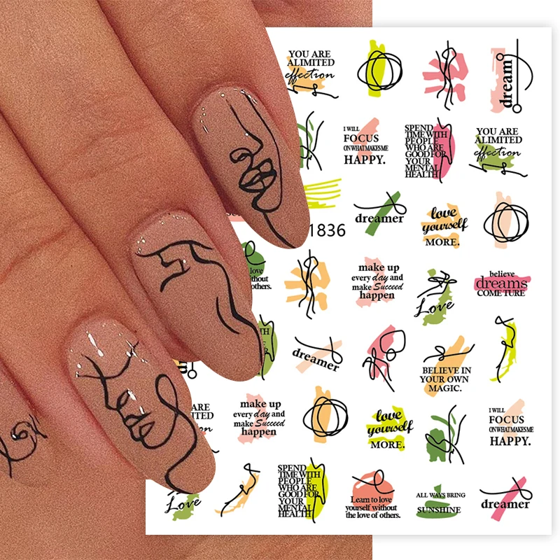 Colorful Bronzing Striped Nail Art Decals 3D Nail Stickers image 14