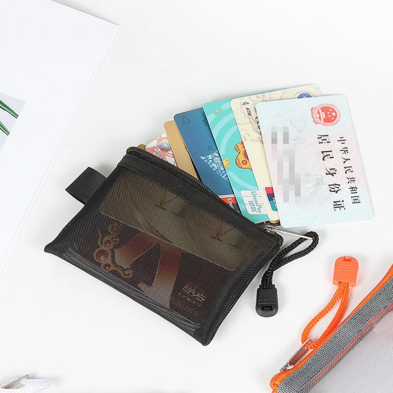 Zipper Pouch Traveling Small Coin Wallet Mini Mesh Coin Bags Money Earphone Data Line Storage Bags Bus ID Credit Card Holder coin purse card wallet coin wallet