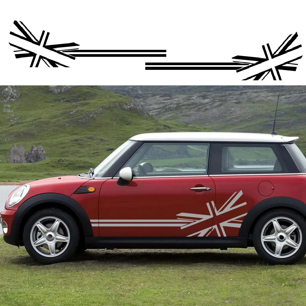 

Car Sticker Flag Style Side Stripe Decals Accessories For Mini Cooper R56 R57 R58 R50 R52 R53 F55 F56 F54 R59 R61 R60 F60