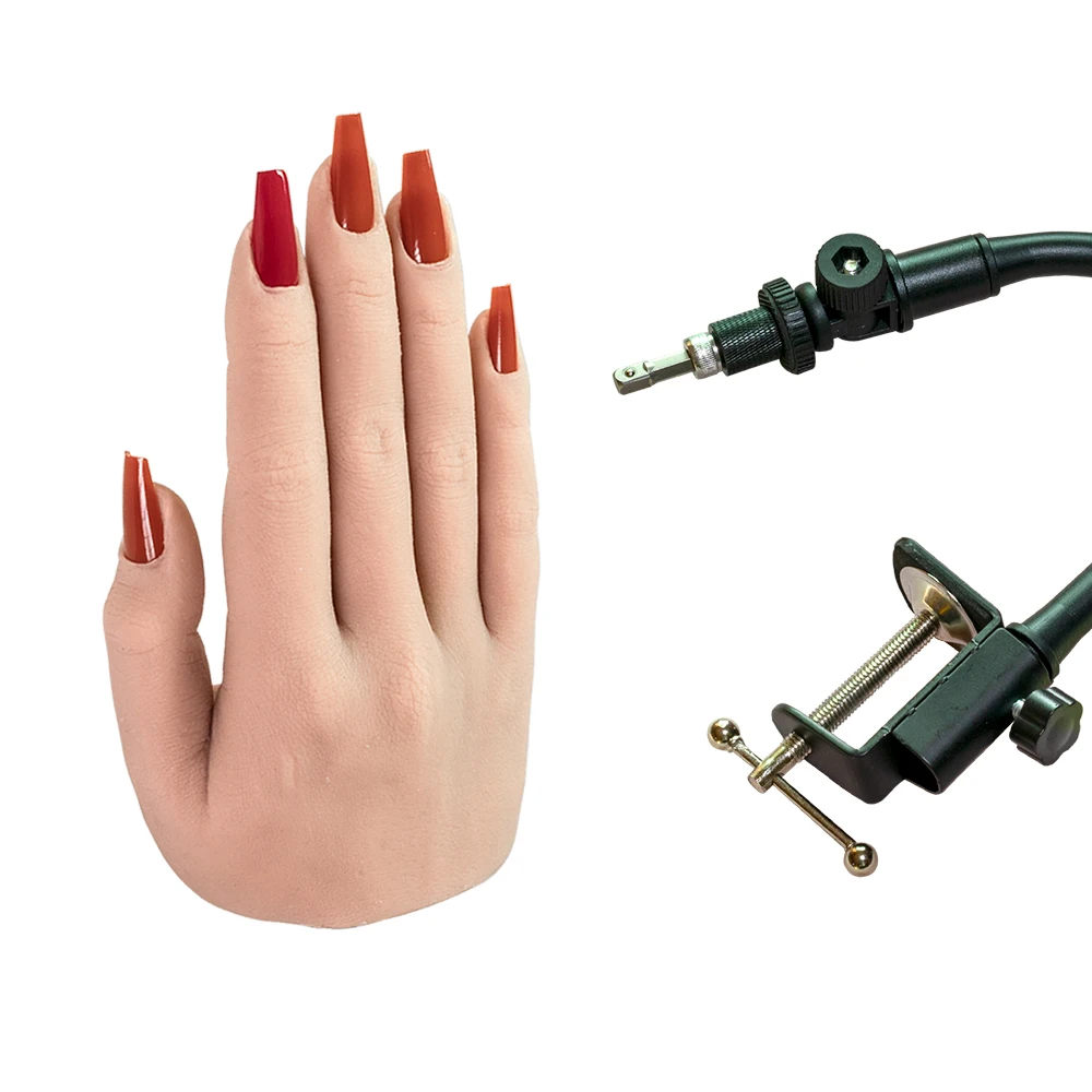 Fake Hand for Nails Silicone Practice Training Nail Manicure Hands