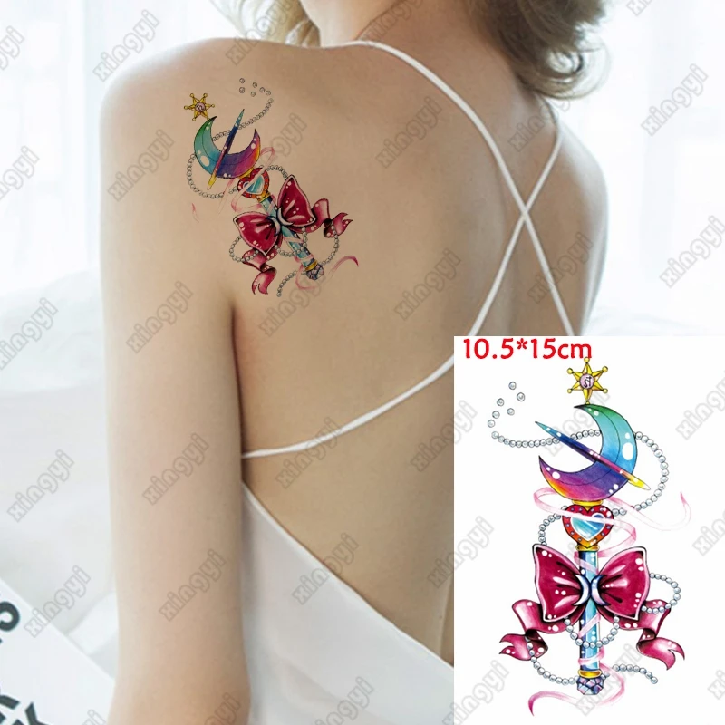 

Sexy Bow Temporary Tattoos for Women Body Art Painting Arm Legs Tattoo Sticker Realistic Fake Moon Butterfly Waterproof Tatoo